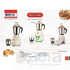 OkaeYa Mixer Grinder with 2 stainless steel